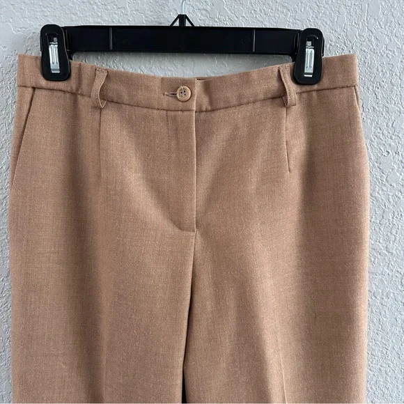 Pendleton Wool Pants Women 4 Tan Camel Straight Leg Dress Trousers USA Made - Picture 2 of 11